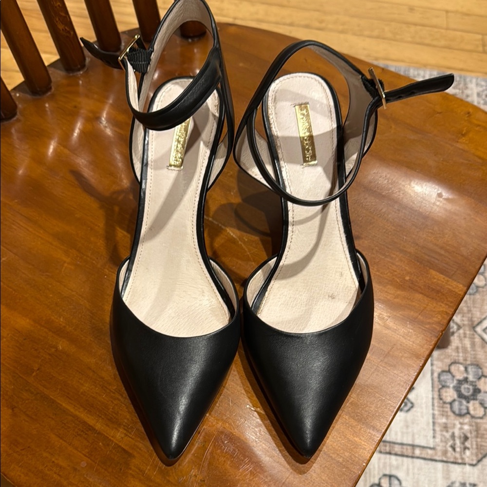 Louise et Cie Black Stiletto Heels with Ankle Strap